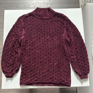White House Black Market Purple Cowl Neck Sweater